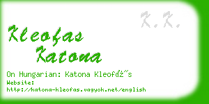 kleofas katona business card